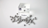 Clear acrylic cube encasing a Beryllium ampule with its atomic number 4. Ideal for display in educational settings, scientific collections, or as a decorative piece.