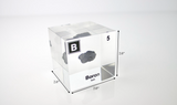 Clear acrylic cube encasing a Boron ampule with its atomic number 5. Ideal for display in educational settings, scientific collections, or as a decorative piece.
