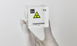 Clear acrylic cube displaying a Copernicium element (Atomic Number 112) embedded within, offering a scientific presentation for collectors and science enthusiasts.