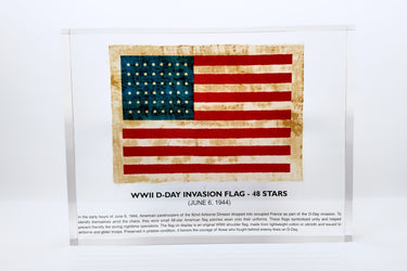 WWII D-Day Invasion Flag - 48 Stars Artifact Display (lot #8)