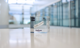 Gallium element encased in a clear acrylic cube, featuring its name, atomic number 31, and properties as displayed on the periodic table. Ideal for educational and collector use.