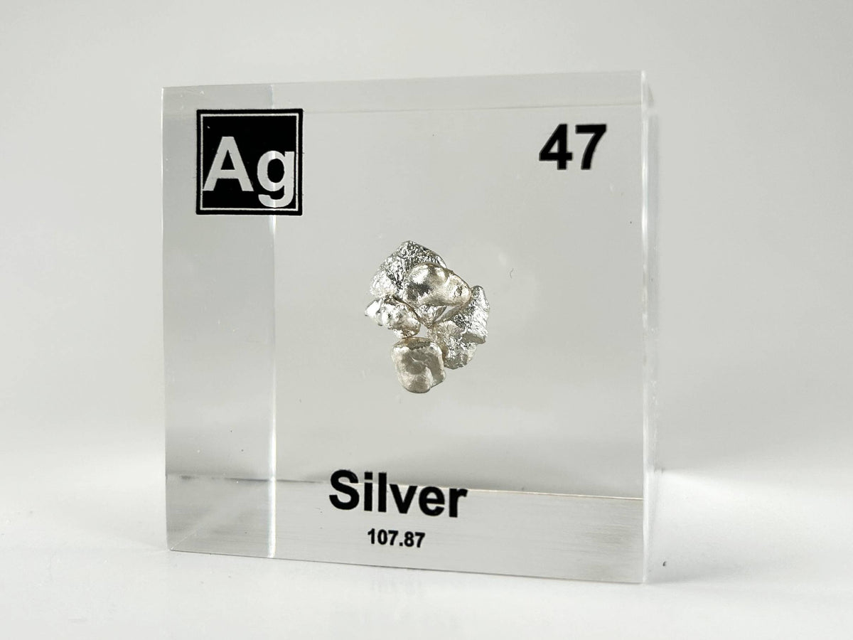 Acrylic Element cube - Silver Ag - 50mm