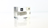 Clear acrylic cube displaying an Indium element (Atomic Number 49) embedded within, offering a scientific presentation for collectors and science enthusiasts.