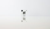 Clear acrylic cube displaying a Lutetium element (Atomic Number 71) embedded within, offering a scientific presentation for collectors and science enthusiasts.