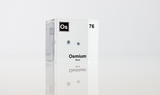 Piece of Osmium encased in a clear acrylic cube, with the element's name, atomic number, and properties displayed as on the periodic table for a sleek, educational display.