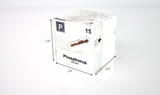 Clear acrylic cube displaying a Phosphorus element (Atomic Number 15) embedded within, offering a scientific presentation for collectors and science enthusiasts.