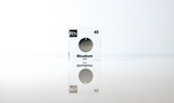 Clear acrylic cube displaying a Rhodium element (Atomic Number 45) embedded within, offering a scientific presentation for collectors and science enthusiasts.