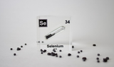 Clear acrylic cube encasing a Selenium ampule with its atomic number 34. Ideal for display in educational settings, scientific collections, or as a decorative piece.