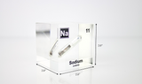 Clear acrylic cube containing a Sodium ampule, marked with its atomic number 11. Perfect for showcasing in educational environments, scientific collections, or as a unique decorative element.