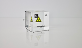 Clear acrylic cube displaying a Technetium element (Atomic Number 43) embedded within, offering a scientific presentation for collectors and science enthusiasts.