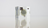 Clear acrylic cube displaying a Tin element (Atomic Number 50) embedded within, offering a scientific presentation for collectors and science enthusiasts.