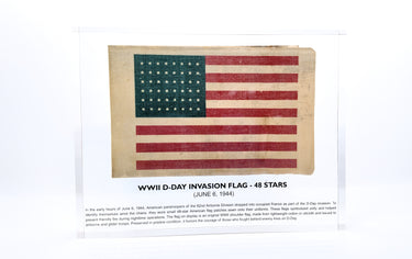 WWII D-Day Invasion Flag - 48 Stars Artifact Display (lot #6)