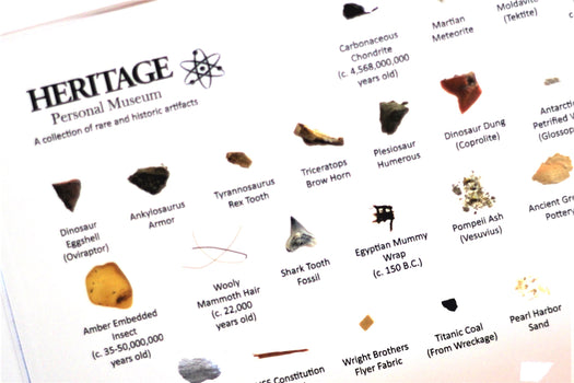 The Heritage Personal Museum features historical artifacts for easy and beautiful display.