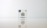Clear acrylic cube displaying an Antimony element (Atomic Number 51) embedded within, offering a scientific presentation for collectors and science enthusiasts.