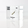 Clear acrylic cube displaying a Cerium element (Atomic Number 58) embedded within, offering a scientific presentation for collectors and science enthusiasts.