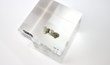 Cobalt element in a clear acrylic cube, displaying its name, atomic number, and key properties as shown on the periodic table. An elegant and informative piece perfect for science lovers and collectors.