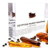 Clear acrylic display case featuring fragments of Egyptian mummy wrappings, offering a historical and educational presentation for collectors and those interested in ancient history.