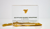 Clear acrylic display case featuring fragments of Egyptian mummy wrappings, offering a historical and educational presentation for collectors and those interested in ancient history.