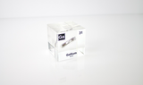 Gallium element encased in a clear acrylic cube, featuring its name, atomic number 31, and properties as displayed on the periodic table. Ideal for educational and collector use.