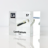 Clear acrylic cube displaying a Lanthanum element (Atomic Number 57) embedded within, offering a scientific presentation for collectors and science enthusiasts.