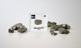 Manganese element in a clear acrylic cube, surrounded by its raw element, showcasing its name, atomic number, and properties as displayed on the periodic table. A stylish and informative piece for collectors and educators.