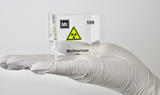 Clear acrylic cube displaying a Meitnerium element (Atomic Number 109) embedded within, offering a scientific presentation for collectors and science enthusiasts.