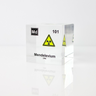 Clear acrylic cube displaying a Mendelevium element (Atomic Number 101) embedded within, offering a scientific presentation for collectors and science enthusiasts.