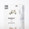 Clear acrylic cube displaying a Niobium element (Atomic Number 41) embedded within, offering a scientific presentation for collectors and science enthusiasts.