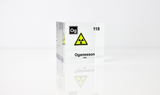 Clear acrylic cube displaying an Oganesson element (Atomic Number 118) embedded within, offering a scientific presentation for collectors and science enthusiasts.