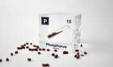 Clear acrylic cube displaying a Phosphorus element (Atomic Number 15) embedded within, offering a scientific presentation for collectors and science enthusiasts.