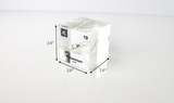 Clear acrylic cube displaying a Potassium element (Atomic Number 19) embedded within, offering a scientific presentation for collectors and science enthusiasts.