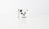 Rhenium element in a clear acrylic cube, featuring its name, atomic number, and properties as shown on the periodic table. A sleek and educational display for collectors and enthusiasts.