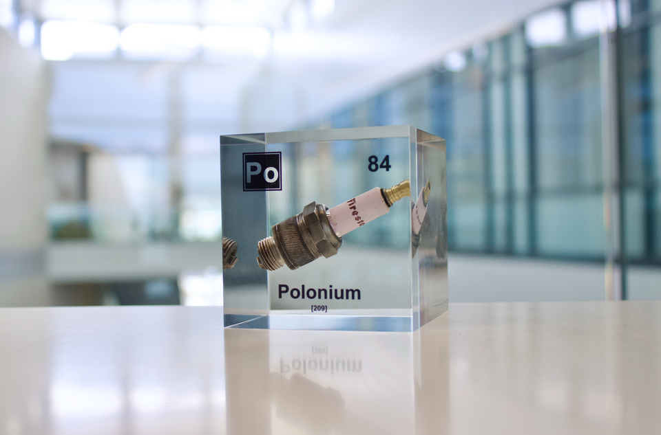 Spark Plug Cube 3 Inch Polonium Cube (Spark Plug Sample) – Engineered Labs