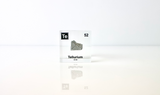 Clear acrylic cube displaying a Tellurium element (Atomic Number 52) embedded within, offering a scientific presentation for collectors and science enthusiasts.