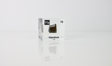 Clear acrylic cube displaying an Ytterbium element (Atomic Number 70) embedded within, offering a scientific presentation for collectors and science enthusiasts.