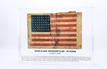 WWII D-Day Invasion Flag - 48 Stars Artifact Display (lot #4)